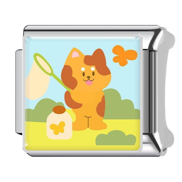 Kitten Catching Butterflies