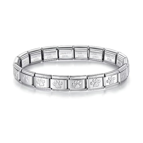 Italian Charm Bracelet（Paw Prints）