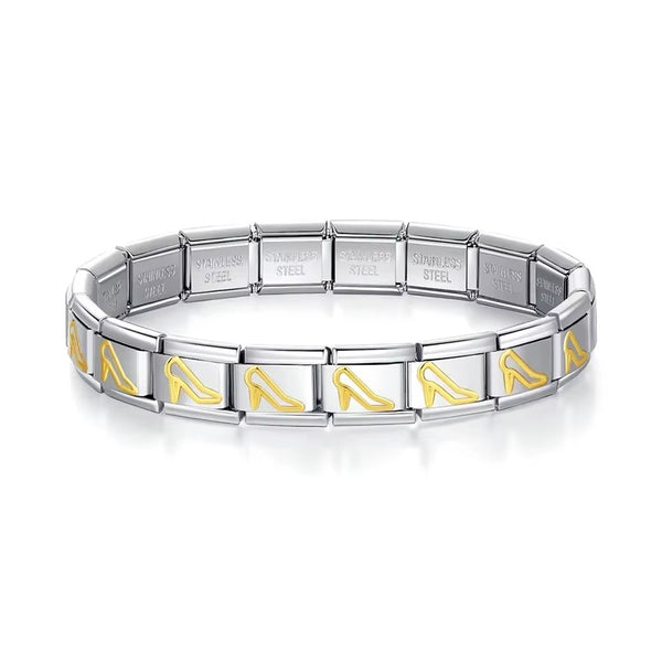 Italian Charm Bracelet（Golden High Heels）