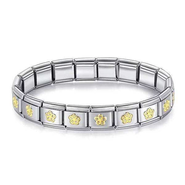Italian Charm Bracelet（Golden Flower）